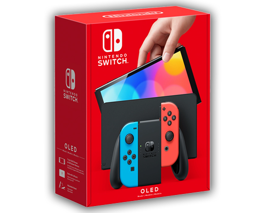 Nintendo Switch OLED Neon Red/Blue Console + Metroid Dread +
