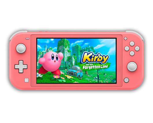 Nintendo Switch Lite Coral with Kirby and the Forgotten Land