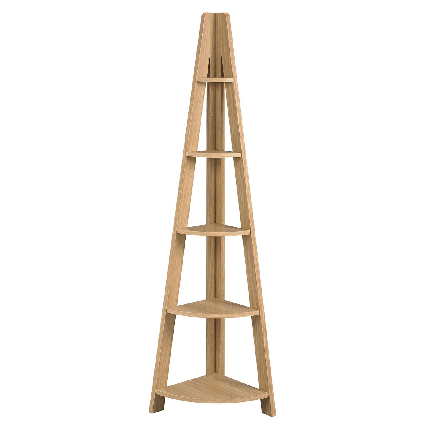 Tyla Corner Ladder Shelving Oak Fair for You