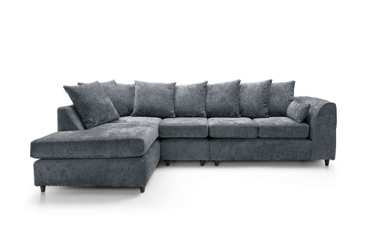 Heidi Left Hand Facing Corner Sofa Plus - Dark Grey