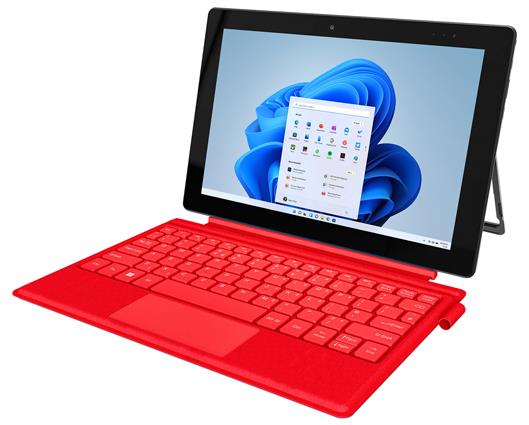 Geobook GeoPas 110 Celeron N4020 4GB 128GB eMMC 10.1" FHD Touch Intel UHD Graphics Windows 11 Pen & 1 Year Ms 365 Detachable Keyboard Strawberry