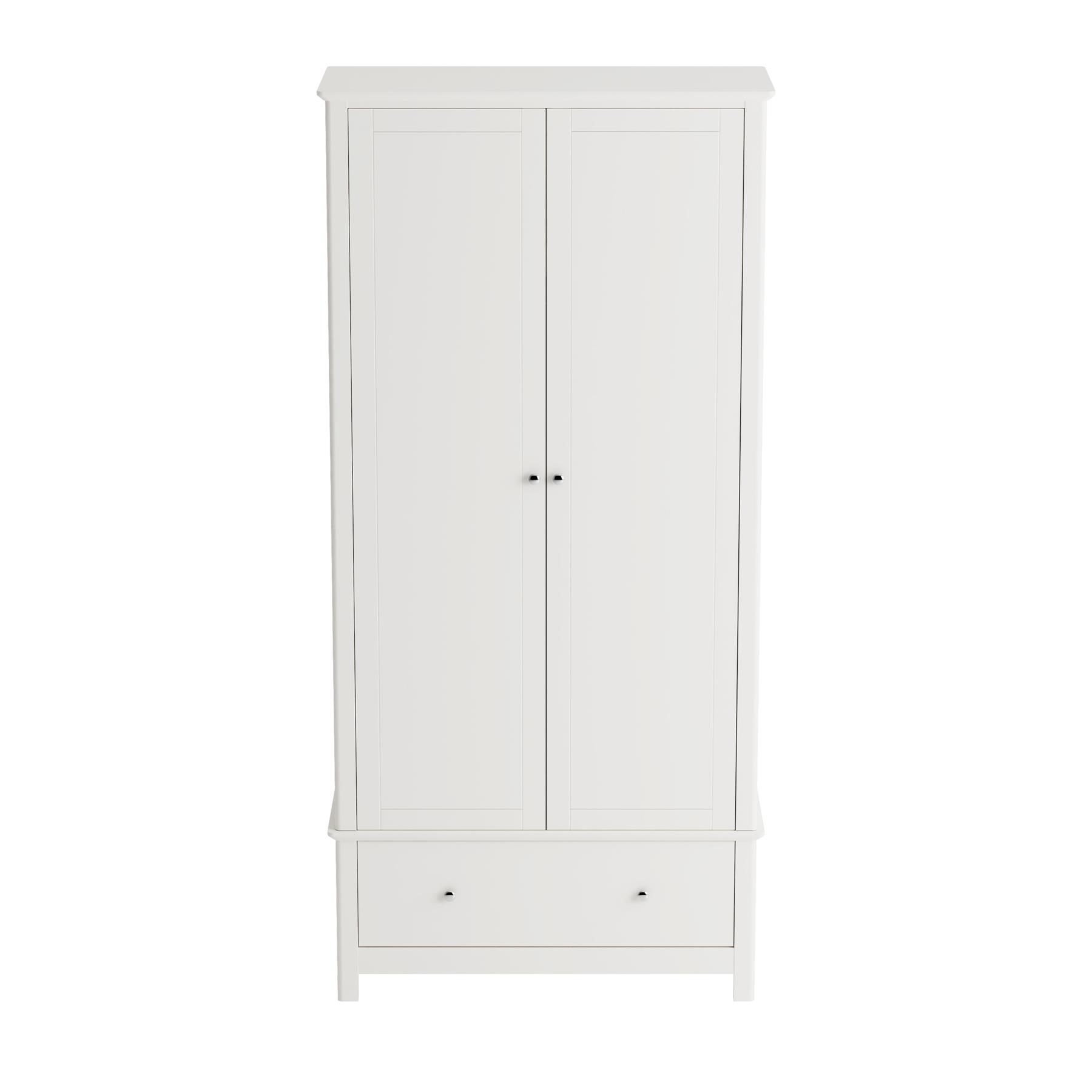Nairn White 2 door, 1 drawer wardrobe